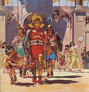 Gladiator (kleurenlitho)