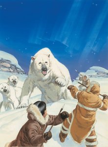 IJsberen en eskimo