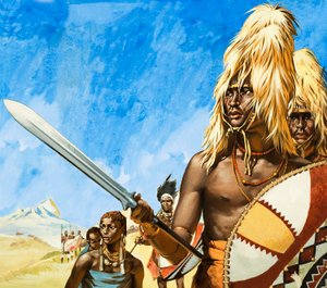 De Masai-stam in Afrika door Angus McBride