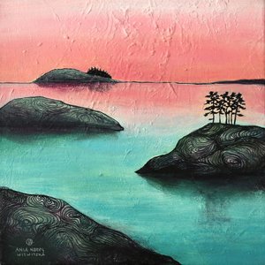 Landschap van Pink Sky Island