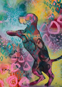 Levendige abstracte hond