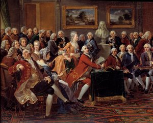 De salon van Madame Geoffrin door Anicet Charles Lemonnier