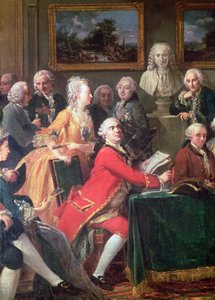 Een Soirée bij Madame Geoffrin (detail), 1755 door Anicet Charles Lemonnier