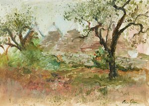 Trulli en olijfboom door Ann Oram