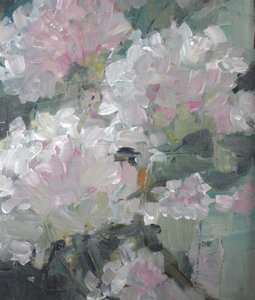 Impressionistisch bloemenmotief, abstract door Anna-Karin Bergius