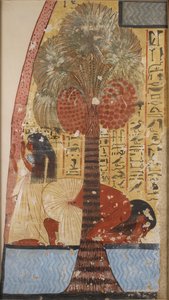 Kopie van muurschildering uit een privé-tombe 218 van Amennakhte, I, 1, 317-320, Thebe, 20e eeuw door Anna