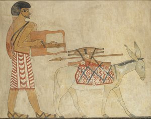 Kopie van muurschildering, privé-graf 3 van Khnumhotpe III, Beni Hasan, 20e eeuw