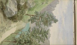 Berglandschap met water bij Glion door Anna Catharina Maria van Eeghen (possibly)
