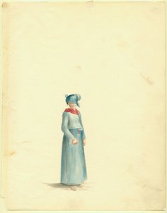 Tekening van een Creoolse vrouw door Anna Maria Von Phul