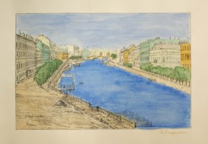 Fontanka door Anna Petrowna Ostroumowa-Lebedewa