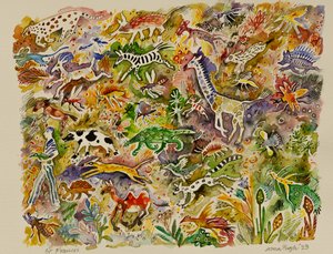 Franciscus, 2023 (aquarel) door Anna Pugh
