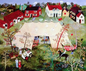 Wachten op de dominee, 2010 (acryl) door Anna Pugh