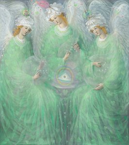 De openbaringen van de lente (tweeluik), linkerpaneel, 2012 (olieverf op Belgisch linnen) door Annael Anelia Pavlova