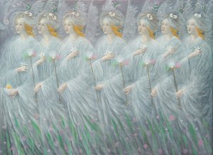 De Openbaringen van de Lente (tweeluik), rechterpaneel, 2012 (olieverf op Belgisch linnen) door Annael Anelia Pavlova
