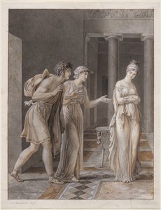 De ontmoeting van Orestes en Hermione door Anne-Louis Girodet de Roucy-Trioson