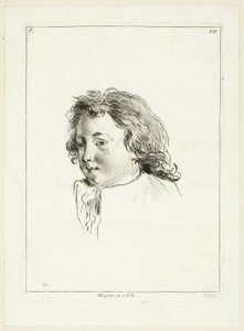 Jongenshoofd (naar rechts gedraaid) door Anne Claude Philippe Caylus