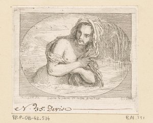 Vrouw badend in een rivier
