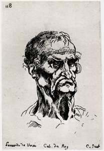Tekening naar Leonardo de Vinci, ca. 1710-1765, 1924 door Anne Claude Philippe de Caylus