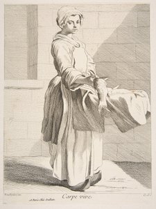Visverkoper, 1738 door Anne Claude Philippe de Caylus