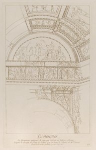 Grillige versieringen: detail van de stucwerkreliëfs die het Colosseum in Rome versieren, ca. 1729 door Anne Claude Philippe de Caylus