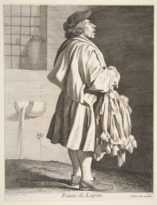 Konijnenvel Verkoper door Anne Claude Philippe de Caylus
