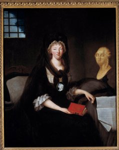 Portret van Marie Antoinette (1755-1793) in diepe rouw in de Temple-gevangenis