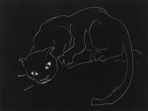 Nacht Serie: De Kat door Anne Goldthwaite