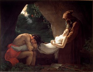 Atala bij het graf of begrafenis van Atala door Anne Louis Girodet de Roucy Trioson