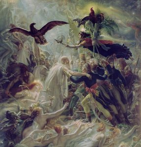 Apotheose van de Franse helden die stierven voor hun land tijdens de oorlog voor vrijheid door Anne Louis Girodet de Roucy Trioson