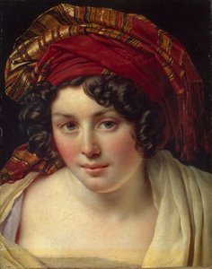 Hoofd van een Vrouw in een Tulband, ca. 1820 door Anne Louis Girodet de Roucy Trioson