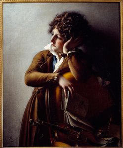 Portret van jonge Romainville Trioson, zoon van Dr. Benoit Francois Trioson. Schilderij door Anne Louis Girodet de Roucy-Trioson