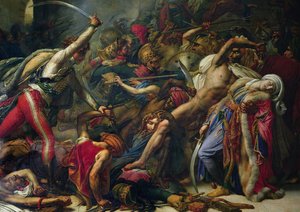 De opstand in Caïro, 21 oktober 1798 (detail) door Anne Louis Girodet de Roucy Trioson