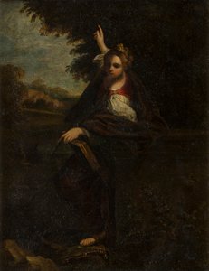 St. Margaretha in een landschap: Een Sybil door Annibale (after) Carracci