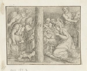 Aanbidding door de herders door Annibale Carracci