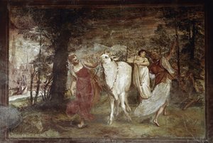 Europa leidt Jupiter (Fresco) door Annibale Carracci