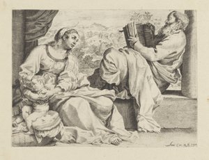 Heilige Familie met de jonge Johannes de Doper door Annibale Carracci