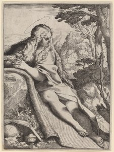 Maria Magdalena in de wildernis door Annibale Carracci