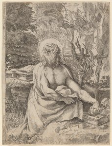 Sint Hiëronymus in de Wildernis door Annibale Carracci