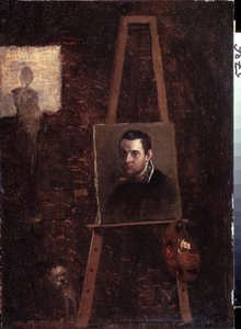 Zelfportret aan de ezel, 1603-04