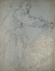 Studie van een gedrapeerde mannelijke figuur, 1580-1609 door Annibale Carracci
