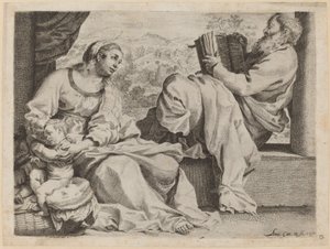 De Heilige Familie met Johannes de Doper door Annibale Carracci