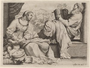 De Heilige Familie met Johannes de Doper door Annibale Carracci