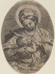 De Madonna die het Christuskind Voedt door Annibale Carracci
