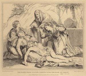 De vrouwen uit Galilea huilen over het lichaam van Christus, Lucas door Annibale Carracci