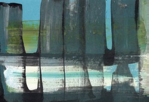 Abstracte blauwgroene lagen door Annick