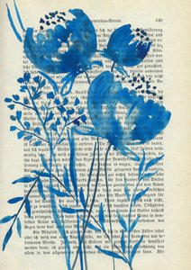 Blauwe aquarelplanten door Annick