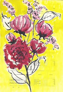 Roze Bloemen Geel