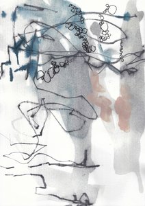 Spontane abstracte compositie nr. 60 door Annick