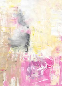 Levendig roze en geel, abstract door Annick