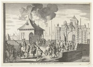 Aankomst bij de Brugse poort van Gent; intocht van Ferdinand te Gent in 1635 (nr. 4) door Anonymous